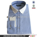 mens fashion blue with white round collar easy care shirt